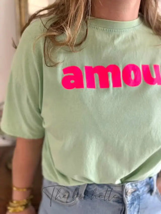 T shirt Amour ❤️ • Vert pâle TU