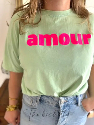 T shirt Amour ❤️ • Vert pâle TU