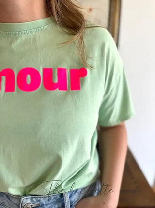 T shirt Amour ❤️ • Vert pâle TU