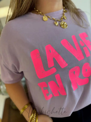 T-Shirt La Vie en Rose • Lilas TU