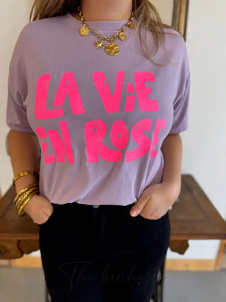 T-Shirt La Vie en Rose • Lilas TU