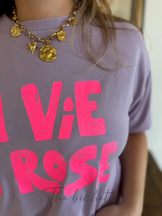 T-Shirt La Vie en Rose • Lilas TU