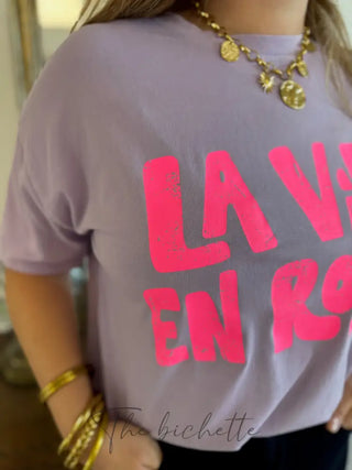 T-Shirt La Vie en Rose • Lilas TU