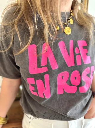 T Shirt La Vie en Rose • Noir TU