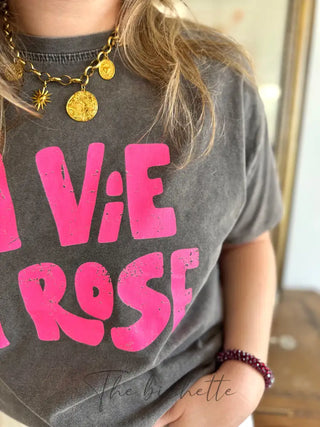 T Shirt La Vie en Rose • Noir TU