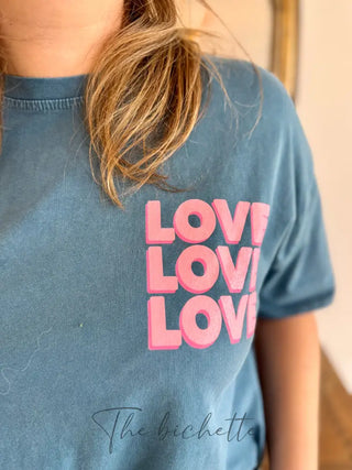 T-shirt Love Love Love ❤️❤️❤️ • Bleu TU