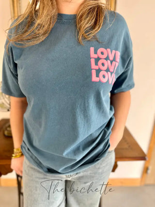 T-shirt Love Love Love ❤️❤️❤️ • Bleu TU