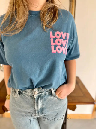 T-shirt Love Love Love ❤️❤️❤️ • Bleu TU