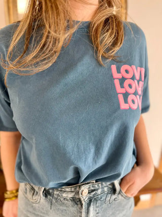 T-shirt Love Love Love ❤️❤️❤️ • Bleu TU
