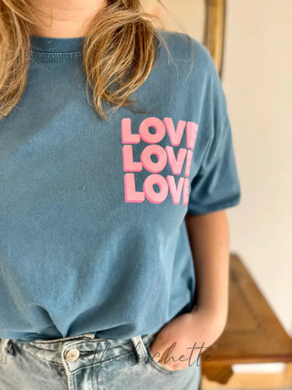 T-shirt Love Love Love ❤️❤️❤️ • Bleu TU