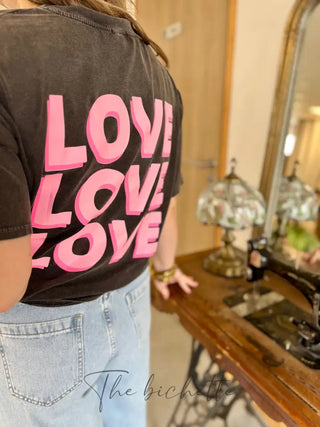 T shirt Love Love Love ❤️❤️❤️ • Noir TU