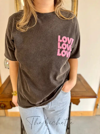 T shirt Love Love Love ❤️❤️❤️ • Noir TU