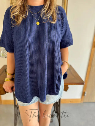 T Shirt Oversize Lorine • Marine