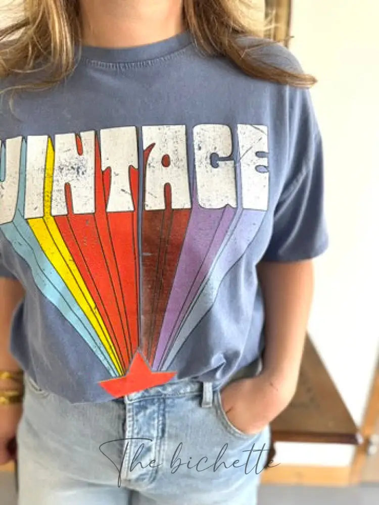 Vintage T-shirt • Denim blue – The bichette