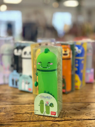 Trousse en Silicone Souple 2-en-1 Dino • Kawaii • Legami