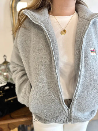 Veste Sherpa Justine • Gris Clair